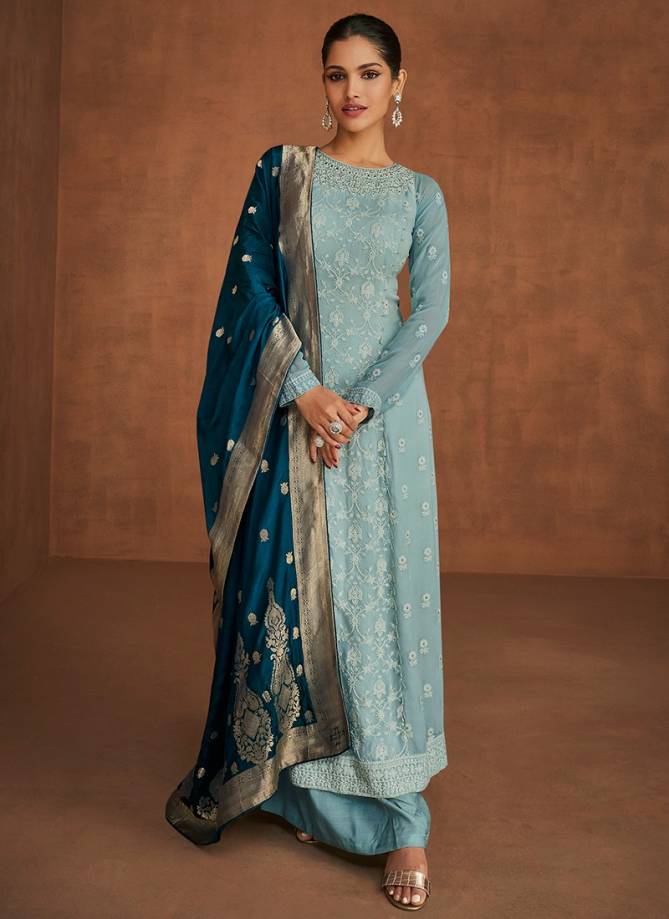 AASHIRWAD NOURA Heavy Festive Wear Latest Designer Real Georgette Salwar Suit Collection